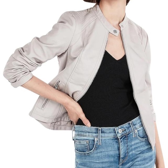 Express Jackets & Blazers - NWOT Express Vegan Leather Double Peplum Jacket